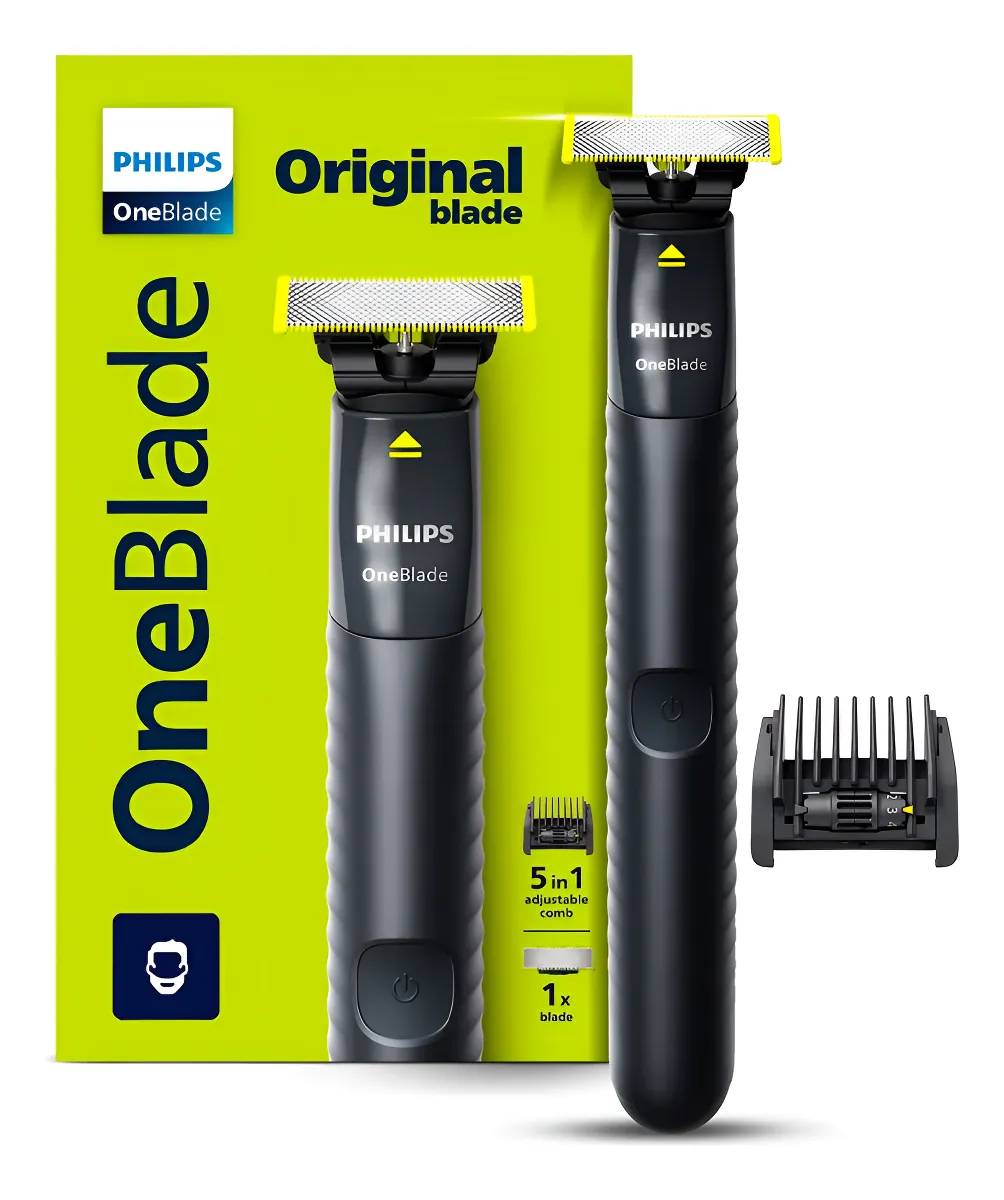 Philips Oneblade Qp1425/10, novo pente 5 em 1 ajustável para aparar barba, uso seco e úmido. Corte, modele e barbeie.