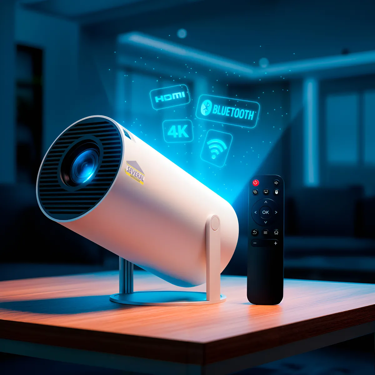 Projetor Smart Portátil Several Importados Full Hd 4k Android 11 Wi-fi Bluetooth Mini Projetor Home Theater Cinema Em Casa Cor Branco Imagem Nítida Som Potente Compatível Com Diversos Dispositivos